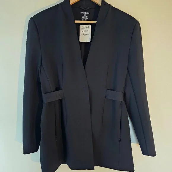 NWT Bandier Sport Logo Blazer in Black Size M - Picture 5 of 10
